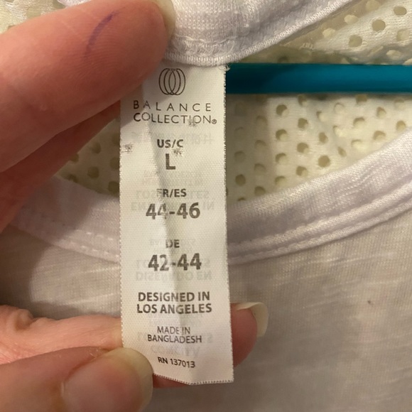 Balance Collection white mesh athletic tank. Size Large. - Picture 2 of 10